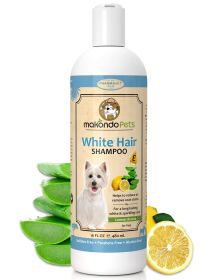 Dog Whitening Shampoo for Dogs with White Light Colored Hair Coat Fur White Haired Pets Shampoo for Itching Dry Sensitive Skin. Non Toxic Formula