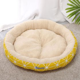 Ralexidog Dog Beds for Small Dogs - Round Cat Beds for Indoor Cats, Washable Pet Bed for Puppy and Kitten with Slip-Resistant Bottom yellow