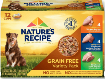 Nature's Recipe Grain Free Wet Dog Food Variety Pack, 2.75 oz. Cup, 12 Count