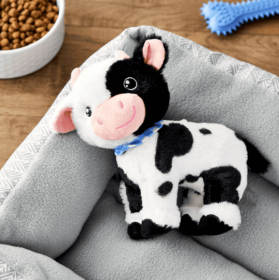 Vibrant Life Plush Cow Dog Toy, Chew Level 3