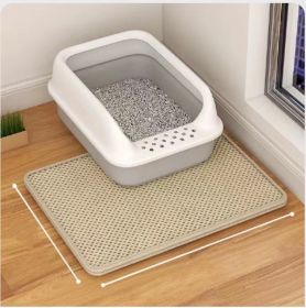 Cat Litter Mat Double Layer Filter Anti-bring Out (Option: Beige-55x75)