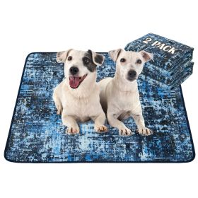 Qeils Washable Pee Pads For Dogs, 2 Pack Reusable Puppy Pads Super Absorbent Leakproof Dog Training Pads, Non-Slip Potty Pads For Floor, Crate, C (Option: Tie Dye BluePolyesterTPU-18Q24Pack of two)