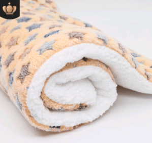 Cute Cat Blankets Dog Pet Mat (Option: Beige starry sky-L70x55)