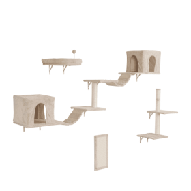 Wall-mounted Cat Trees, Cat Furniture (Color: Beige)