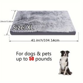 Pet Dog Bed Long Plush Cozy Warm Sleeping Beds Washable Anti-Slip Kennel Mats (Option: B)