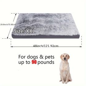 Luxury Pet Dog Bed Long Plush Cozy Warm Sleeping Beds For Small Large Dogs Washable Anti-Slip Kennel House Mats Pets Supplies (Option: XXL)