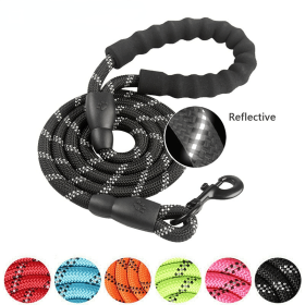 150cm Strong Dog Leash Pet Leashes Reflective Leash For Small Medium Large Dog Leash Drag Pull Tow Golden Retriever (Color: Black, size: 1.0cm 150cm)