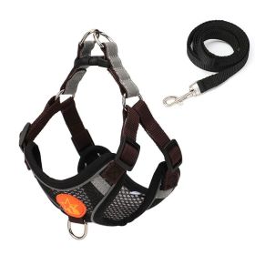 Small Dog Harness Puppy Harness and Leash Set with Reflective Strip for Small Dog Breeds (Color: Black, size: XL)