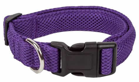 Pet Life 'Aero Mesh' 360 Degree Dual Sided Comfortable And Breathable Adjustable Mesh Dog Collar (Color: purple, size: small)