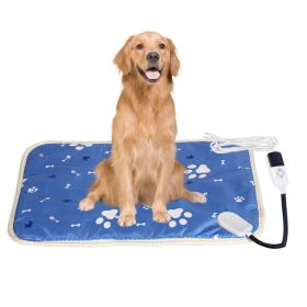 Pet Heating Pad Electric Dog Cat Heating Mat Waterproof Warming Blanket with 9 Heating Levels 4 Timer Setting Constan On Function Chewing-resista (Type: 9 Heating Levels, size: L(45X70CM))