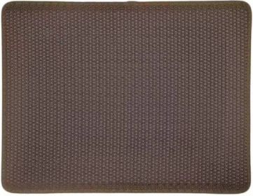 Cat Litter Mat Double Layer Filter Anti-bring Out (Option: Brown-55x75)